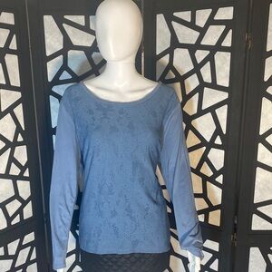 Ann Taylor Dusty Blue Long Sleeve Top